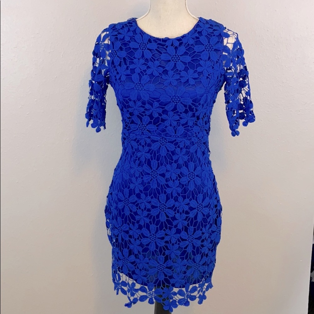 Blue lace dress